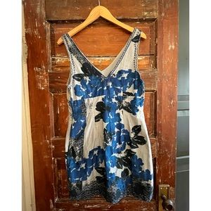 Free People blue and grey summer dress with embroidery detailing